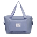 Sac de voyage violet clair imperméable à grande capacité avec extension de fond - Bleu