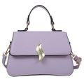 Sac à main carré lavande avec boucle dorée en S et bandoulière réglable - Violet