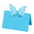 Marque-place papillon bleu ciel découpé au laser pour décoration de table de mariage - Bleu Ciel