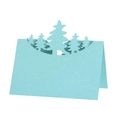 Laser cut light blue Christmas tree place card with shimmering pearlescent finish - Pearl Pale Blue