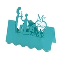 Segnaposti per matrimonio blu tiffany tagliati al laser con sagome Mr & Mrs e cuori - Blu Tiffany