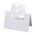 Laser cut butterfly Mr & Mrs white wedding place cards with bride and groom silhouette - White