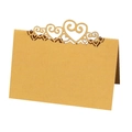 Laserschnitt Platzkarten in Herzform aus Kraftpapier für Hochzeitstische und Gäste - 50 Blatt / Gold