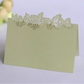 Pale green laser-cut butterfly table place card for weddings and elegant events - Emerald Green