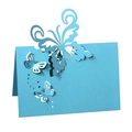 Laser cut 3D butterfly place cards in sky blue for wedding table seating and decor - Tiffany Blue