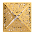 Elegant gold laser-cut butterfly wedding invitation card made of premium pearlescent paper - Gold