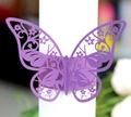 Rond de serviette papillon violet découpé au laser pour décoration de table festive - Violet foncé