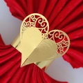 Elegant gold hollow heart napkin rings for luxury hotel wedding table decoration - Reflective Gold