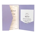 Lavender tri-fold wedding invitation set with pocket sleeve and RSVP card inserts - Lilac Purple