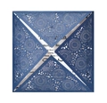 Biglietto d'invito matrimonio blu navy intagliato al laser con motivi floreali - Blu Magico