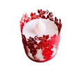 Purple grape laser cut paper lampshade with LED tea light candle for home decor - Pearlescent Red