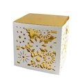 Scatola regalo bianca e oro intagliata al laser con motivi floreali per matrimoni - Bianco + Oro