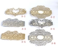 Detailed laser cut glitter paper belly bands with floral and heart patterns for cards - Single Belly Band Style