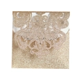 Detailed laser-cut hollow pattern on champagne gold glitter wedding invitation card - Rose Gold