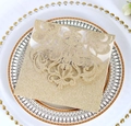 Elegant rose gold glitter laser cut wedding invitation card with intricate floral patterns - Light Gold