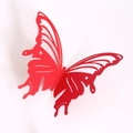 Adesivi murali farfalla 3D rossi, taglio laser con glitter per decorazioni di nozze - Rosso Perlato