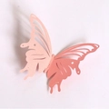 Farfalle 3D in carta tagliate al laser rosa e corallo per decorazioni murali - Rosa