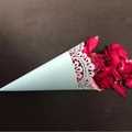Light blue laser cut lace wedding flower confetti cone made of premium cardstock - Light Blue