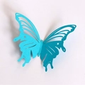 Farfalla 3D blu vivace con motivo traforato tagliato al laser per decorazione da parete - Blu Tiffany