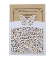 Laser cut butterfly wedding invitation with white rose shell and kraft insert - White And Kraft Paper