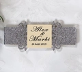 Intricate laser-cut silver glitter belly band for elegant wedding invitation cards - Silver Glitter Decorative Belt (Glitter Belt)