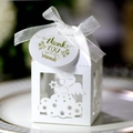 White angel hollow candy box with ribbon and thank you tag for party favors - White (With Thank You Tag)