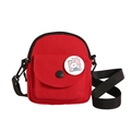 Mini sac bandoulière en toile rouge pour femme avec badge lapin mignon et sangle - Rouge