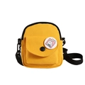 Petit sac bandoulière en toile jaune pour femme avec broche lapin dessin animé - Jaune
