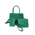 Ensemble 3 sacs en feutre vert avec sac fourre-tout et porte-monnaie pour le bureau - Vert