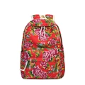 Roter Canvas-Rucksack mit traditionellen chinesischen Pfingstrosen- und Phönixmustern - Rot