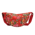 Sac bandoulière de style ethnique avec motifs traditionnels chinois et phénix - Rouge
