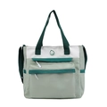 Bolso bandolera informal tricolor para estudiantes con correa ajustable y bolsillo frontal - Verde