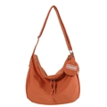 Umhängetasche in Karamell-Orange mit kleinem runden Beutel und stilvollen Quasten-Zippern - Orange