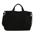 Minimalist black corduroy tote bag with side pockets and adjustable shoulder strap for daily commuting - Black