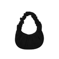 Bolso hobo negro de pana con asa fruncida y suave textura de nube para mujer estilo retro - Talla única / Negro