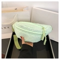 Mint green chest bag with wavy texture and adjustable strap in a minimalist style - Green