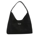 Bolso hobo grande de cuero negro mate con correa elegante para mujeres que viajan a diario - Negro