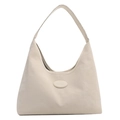 Bolso de hombro hobo beige para mujer en cuero sintético mate con un diseño minimalista - Blanco