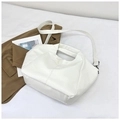 Bolso tote grande blanco minimalista con correa para el hombro para uso diario - Blanco