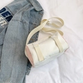Minimalistische crème en roze cilindrische crossbodytas met verstelbare bandjes voor dagelijks - Roze