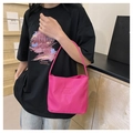 Minimalistische leuchtend rosa Nylon-Einkaufstasche mit Aufdruck für den täglichen Gebrauch - Rosarot