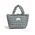 Sac fourre-tout à texture bulles bleu clair avec étiquette Love Fashion devant - Bleu