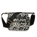 Borsa a tracolla in nylon a fiori con stampe geometriche e tracolla regolabile - Strisce astratte