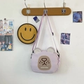 Cute light purple cartoon bear shaped canvas crossbody bag for children with adjustable strap - Light Purple