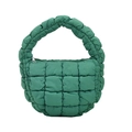 Chic quilted cloud handbag in vibrant emerald green with padded handle and zipper - Green