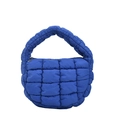 Quilted cloud handbag in vibrant royal blue with padded top handle and soft nylon texture - Blue