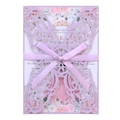 Invitation Quinceañera lavande découpée au laser avec nœud violet et carte florale - Lilas