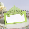 Segnaposto per matrimonio verde chiaro tagliati al laser con ricamo a pizzo traforato - Verde Brillante