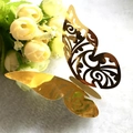 3D lasergesneden holle vlinder muursticker in goud voor bruiloft feestdecoratie - Reflecterend Goud