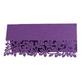 Elegant laser cut purple leaf place card for wedding party and event table decoration - Dark Purple